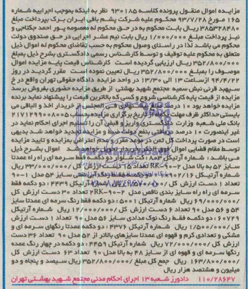 مزایده, مزایده کت و شلوار
