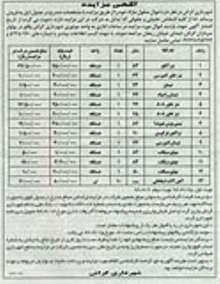 آگهی مزایده , مزایده اموال منقول مازاد 