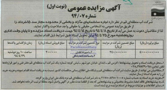مزایده,اجاره ساختمانهای مازاد