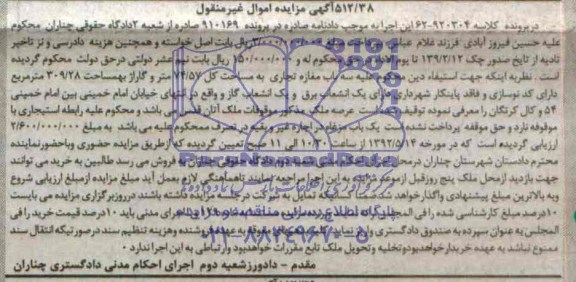 مزایده,سه باب مغازه تجاری