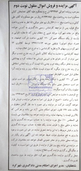 مزایده,یک دستگاه خمیر کن 120 کیلویی