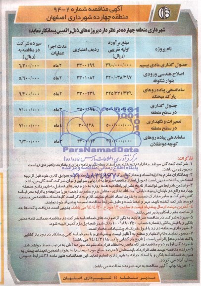 آگهی مناقصه,مناقصه جدول گذاری مادی بیسیم 