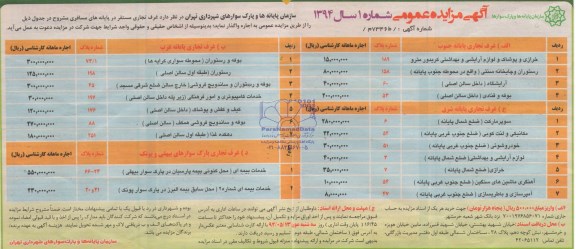 مزایده , مزایده خرازی و پوشاک و لوازم آرایشی و بهداشتی کریدور مترو