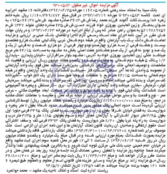 مزایده,اپارتمان