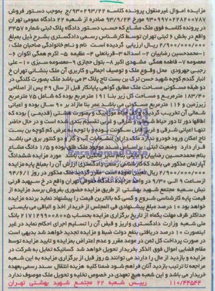 مزایده ,مزایده فروش آپارتمان