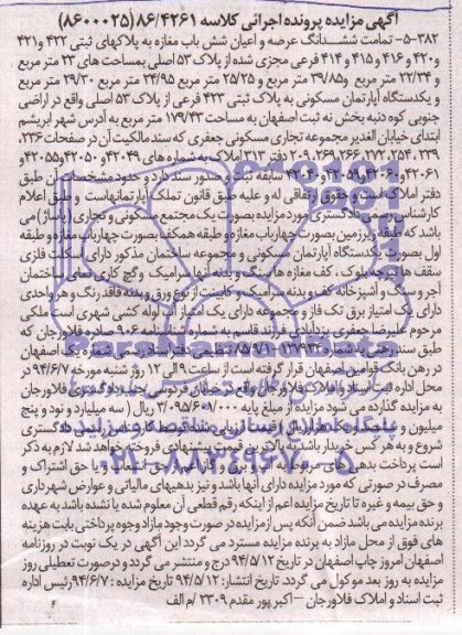 مزایده,شش باب مغازه