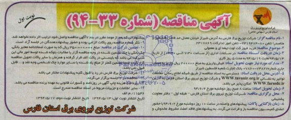 آگهی مناقصه ,آگهی مناقصه خرید انواع فیوز کت اوت تیغه ای و معمولی 