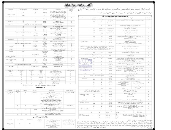 مزایده, مزایده ماشین راسته دوز و ضخیم دوز و....