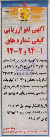 لغو مناقصه 