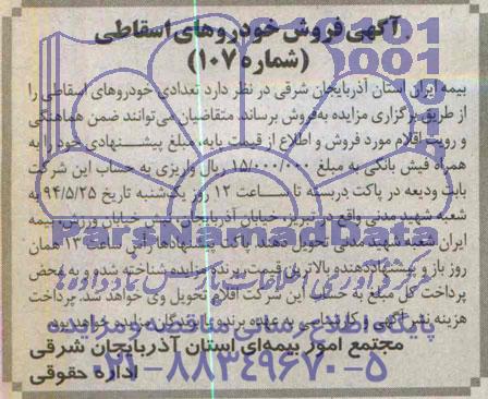 مزایده, مزایده تعدادی از خودروهای اسقاطی