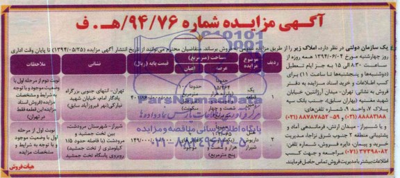 مزایده,املاک