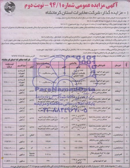 مزایده,تعداد 12مورد املاک مازاد