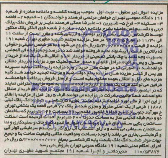 مزایده,پلاک ثبتی