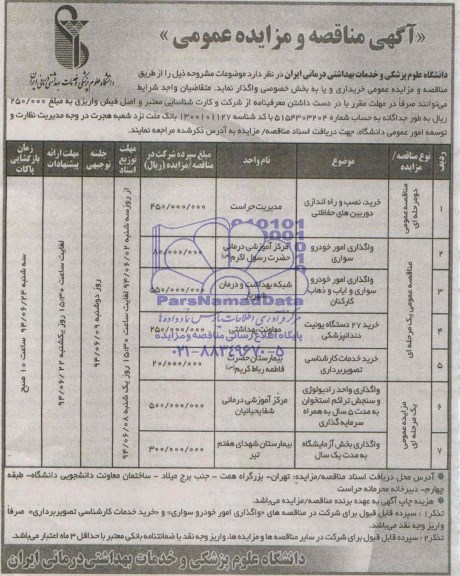 مناقصه, مناقصه خرید ، نصب و راه اندازی دوربین های حفاظتی