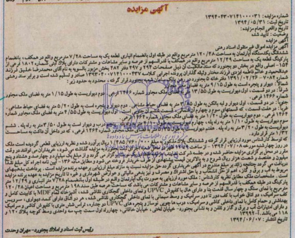 مزایده,اپارتمان