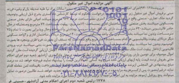 مزایده,ملک تجاری صنعتی