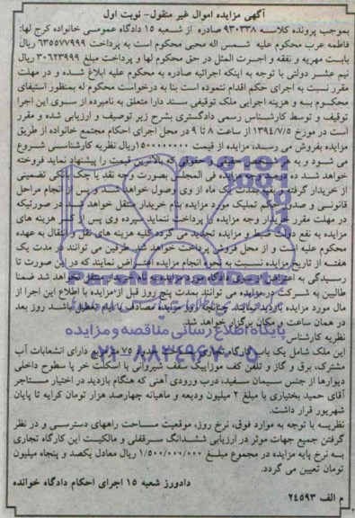 مزایده,کارگاه تجاری