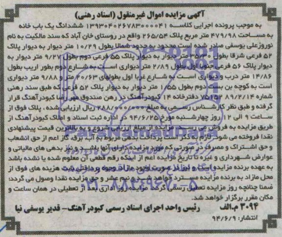 مزایده,ششدانگ یکبابخانه