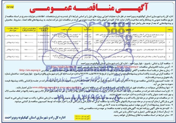 آگهی مناقصه عمومی , مناقصه مرمت و بهسازی و روکش آسفالت راههای روستایی