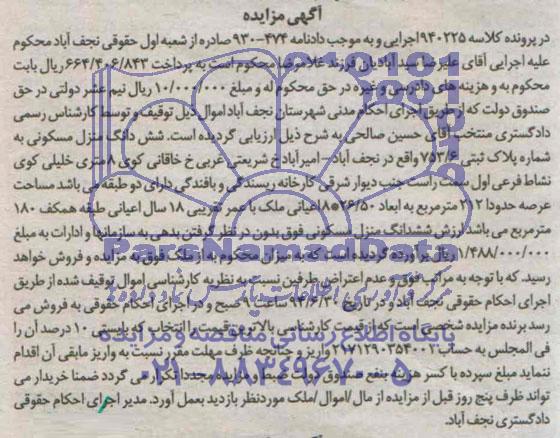 مزایده,ششدانگ منزل مسکونی