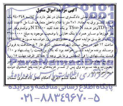 مزایده , مزایده یک عدد تابلو برق به ابعاد 8.1×2