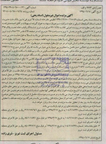 مزایده,ششدانگ یکبابخانه
