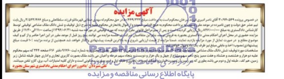 مزایده,ششدانگ ملک مشاعی