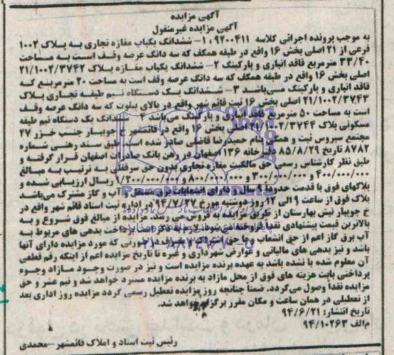 مزایده,حق مالکیت مغازه تجاری