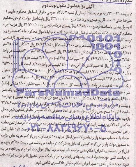 مزایده کابل - سیم ارت ..