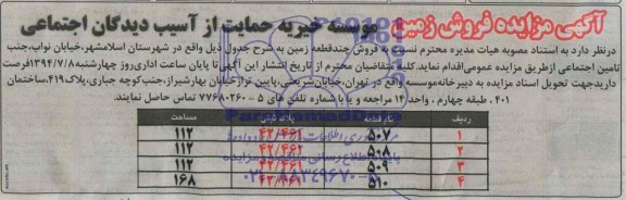 مزایده,فروش 4قطعه زمین