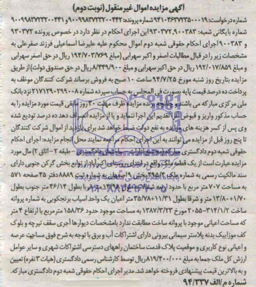 مزایده,یک قطعه ملک