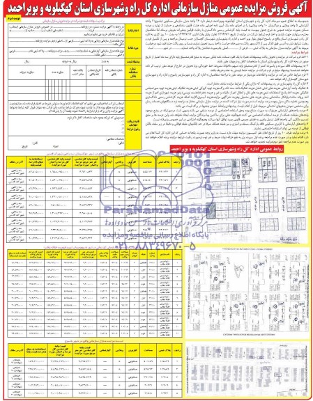 مزایده,26 واحد منزل سازمانی مسکونی