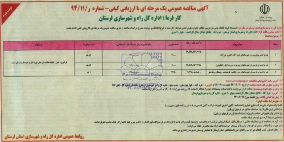آگهی مناقصه عمومی, مناقصه خرید قطعات بتنی نیوجرسی 