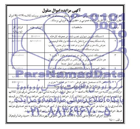 مزایده,مزایده پنج دستگاه دوربین دیواری و....