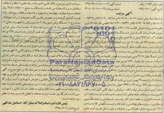 مزایده,ششدانگ پلاک ثبتی