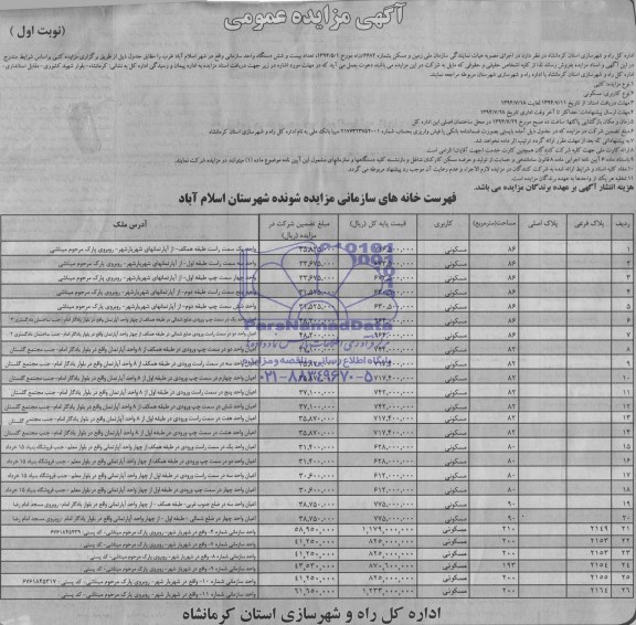 مزایده,26 دستگاه واحد سازمانی