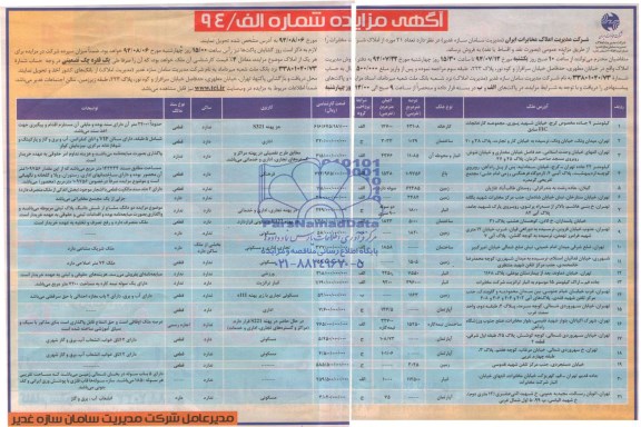 مزایده,تعداد 21 مورد از املاک شرکت مخابرات