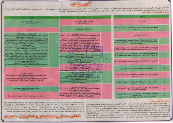 مزایده , مزایده فروش کارخانه شامل : زمین، ساختمان و محوطه سازی ، ماشین آلات و تهیزات و تاسیسات