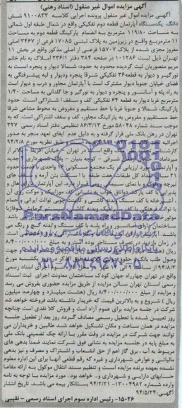 مزایده,ششدانگ اپارتمان