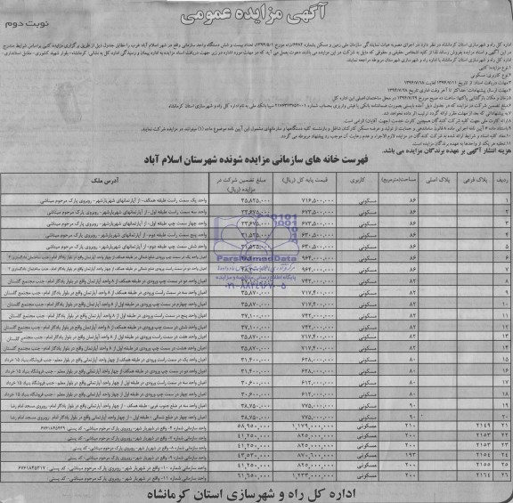 مزایده,26 دستگاه واحد سازمانی