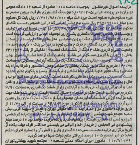 مزایده,ششدانگ اپارتمان