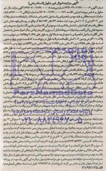 مزایده,ششدانگ یکبابخانه
