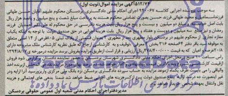 مزایده,یکباب مغازه تجاری