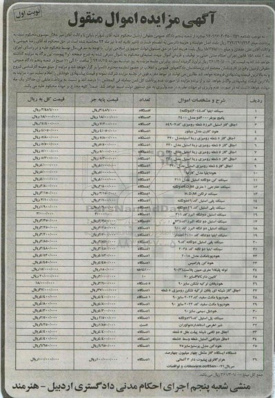 آگهی مزایده,مزایده سینگ ایلیا کد 2044 و ...