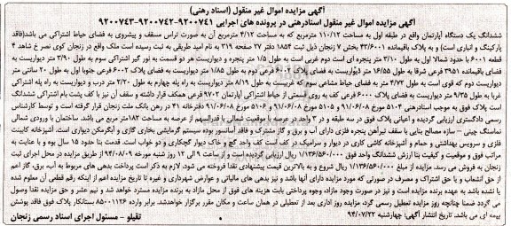 مزایده,ششدانگ اپارتمان