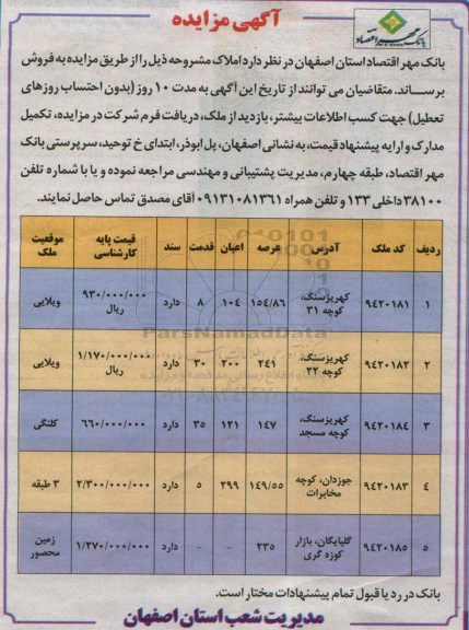مزایده,املاک 