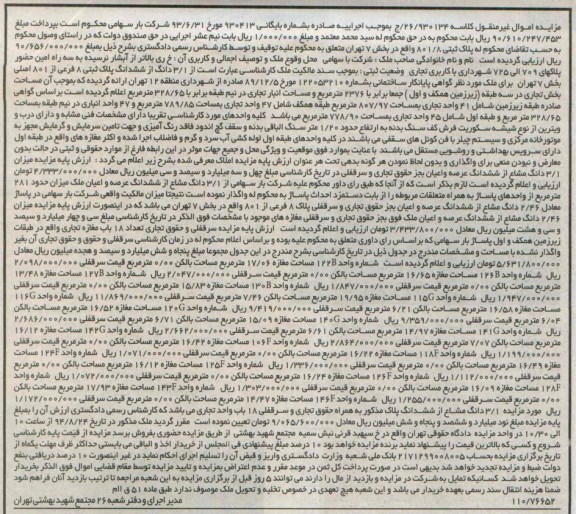 مزایده,3.1 دانگ از ششدانگ پلاک ثبتی