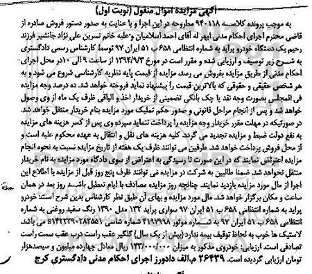 مزایده خودروی سواری پراید