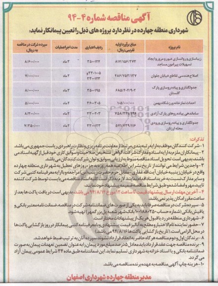 آگهی مناقصه,مناقصه زیباسازی و روانسازی عبور و مرور و ایجاد تسهیلات پیرامون مساجد....