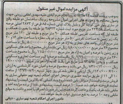 مزایده, عرصه و اعیان مورد کارشناسی